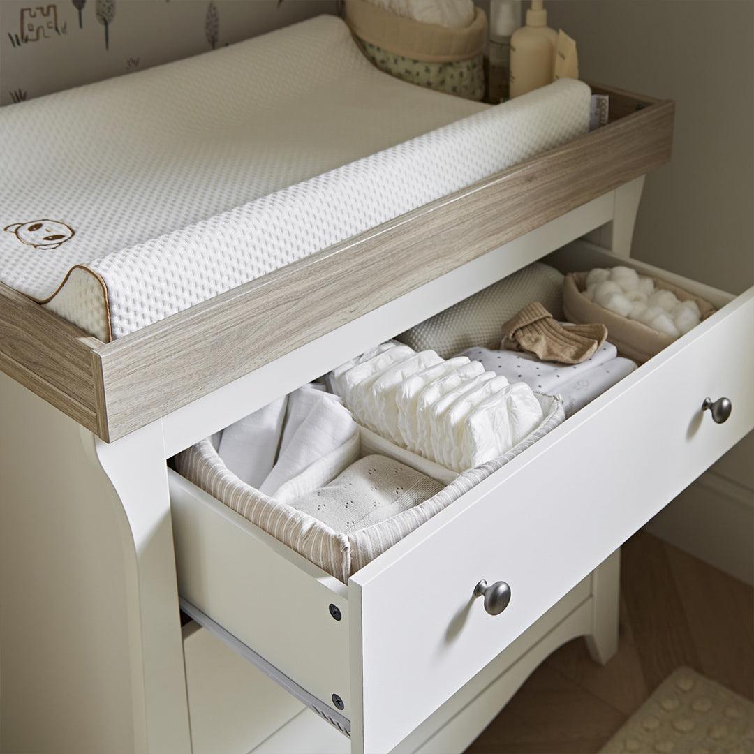  CuddleCo Clara 3-Drawer Dresser + Changer - White/Ash、mySite、merchandisen