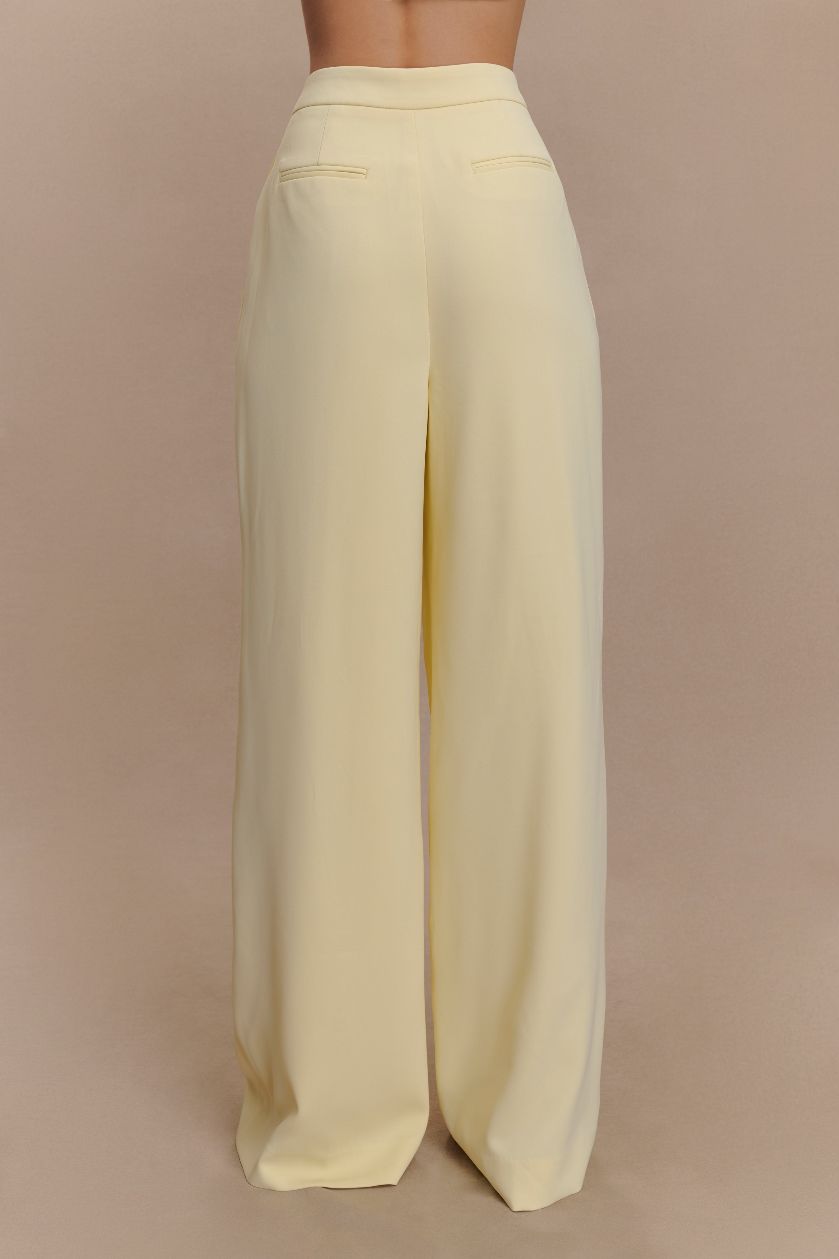 Faith Suiting Wide Leg Pant - Lemon Cream、mySite、solidvoid
