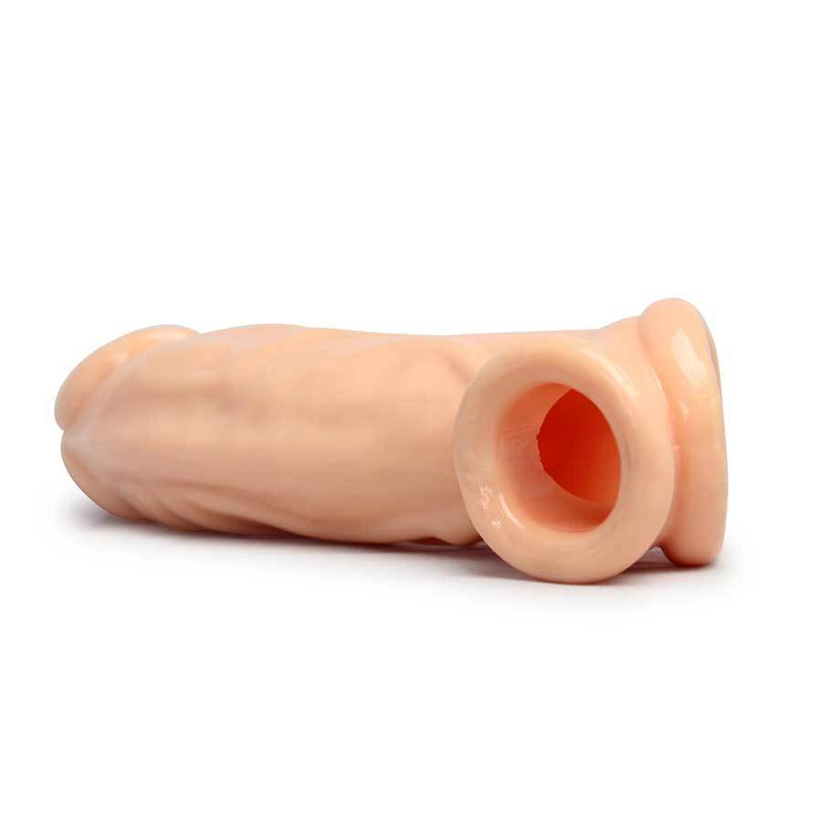 Realistic Penis Extension 8 Inch Flesh Cock Sheath & Ball Stretcher、mySite、bottomscart