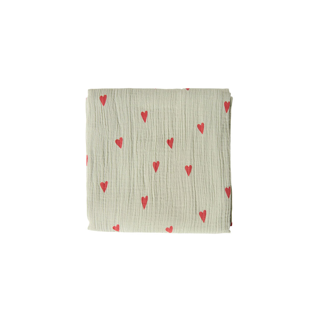  Studio Noos Sage Hearts Swaddle 70x70 - Sage、mySite、merchandisen