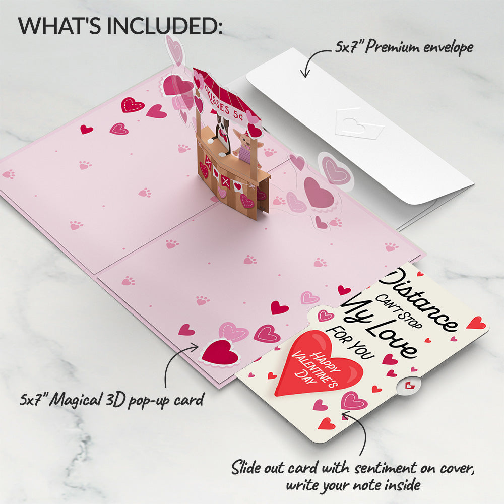 Love You Furever Dog Kisses Distance Can't Stop My Love Valentine Pop-Up Card and Sentiment Set、mySite、solidvoid