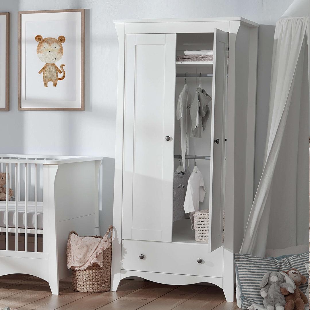  CuddleCo Clara 2-Door Double Wardrobe - White、mySite、merchandisen