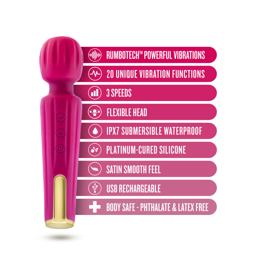 Blush Allana Velvet 20 Function Vibrating Massage Wand With RumboTech™、mySite、bottomscart