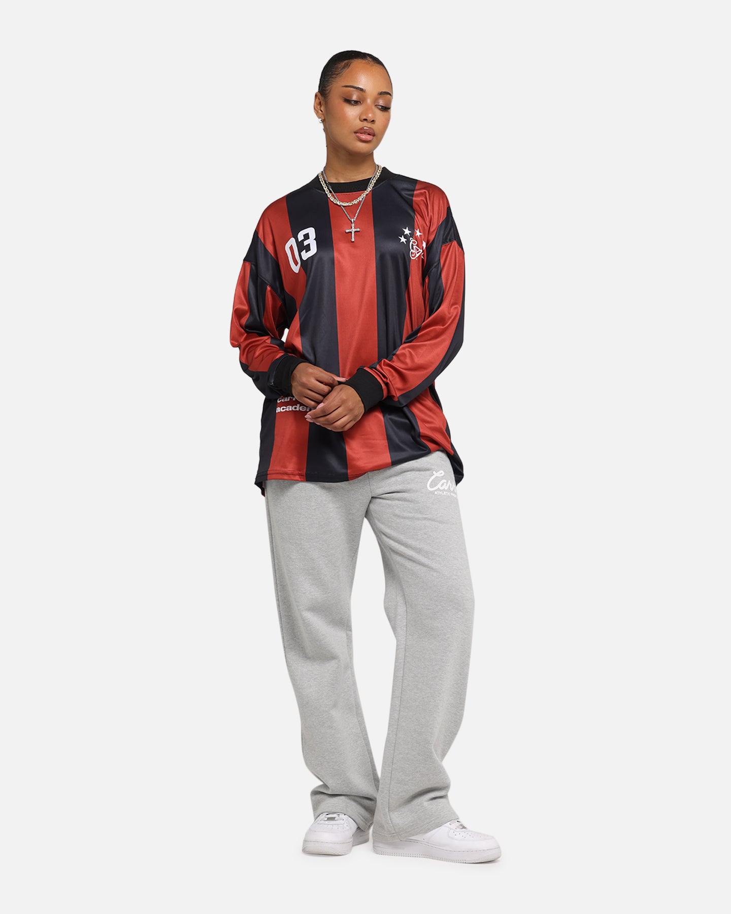 Carre Academy Oversized Long Sleeve T-Shirt Red/Black、mySite、zt4zffjzw
