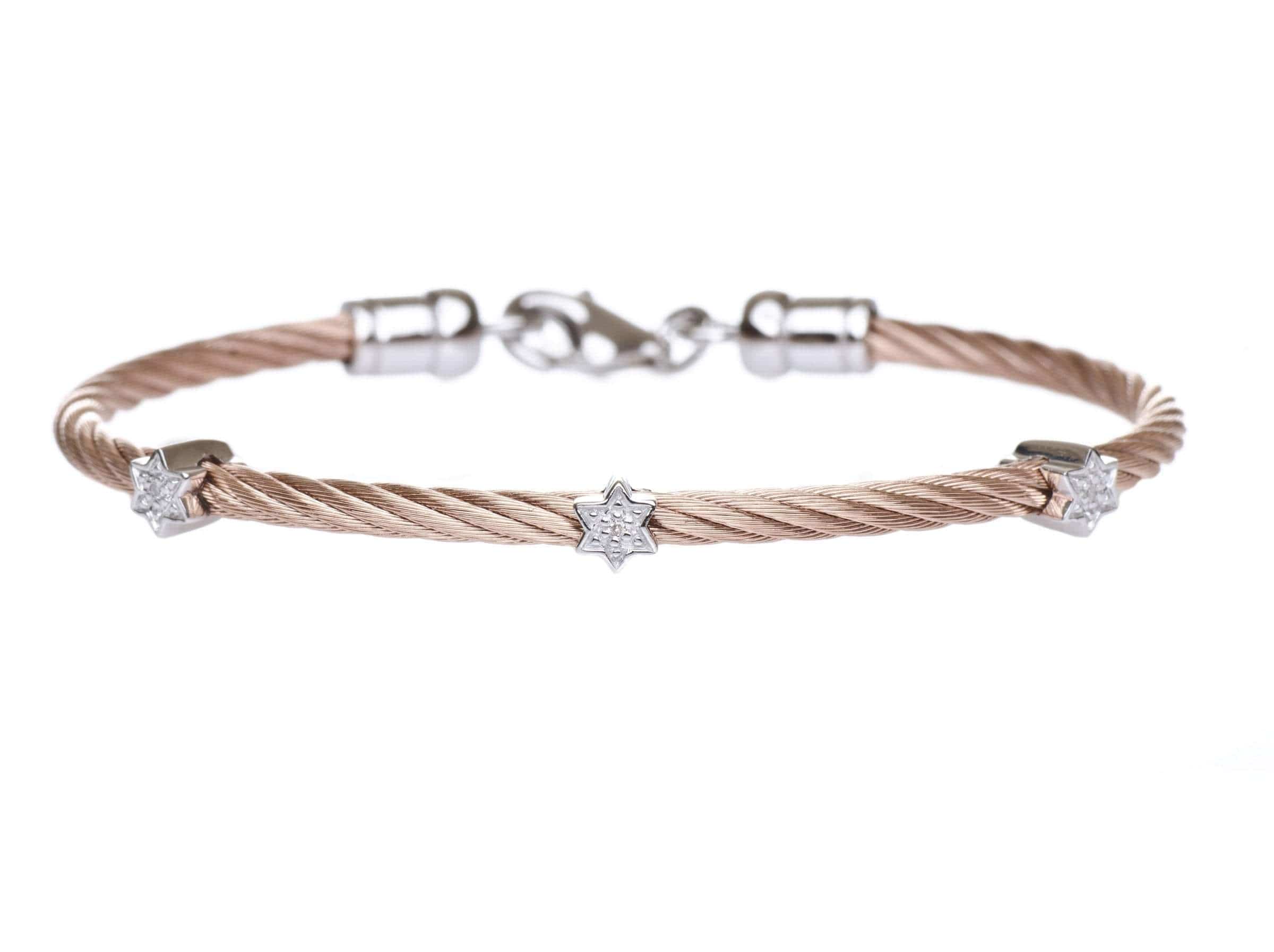Diamond Star of David Stacking Cable Bracelet - Choice of Color、mySite、topwebapps