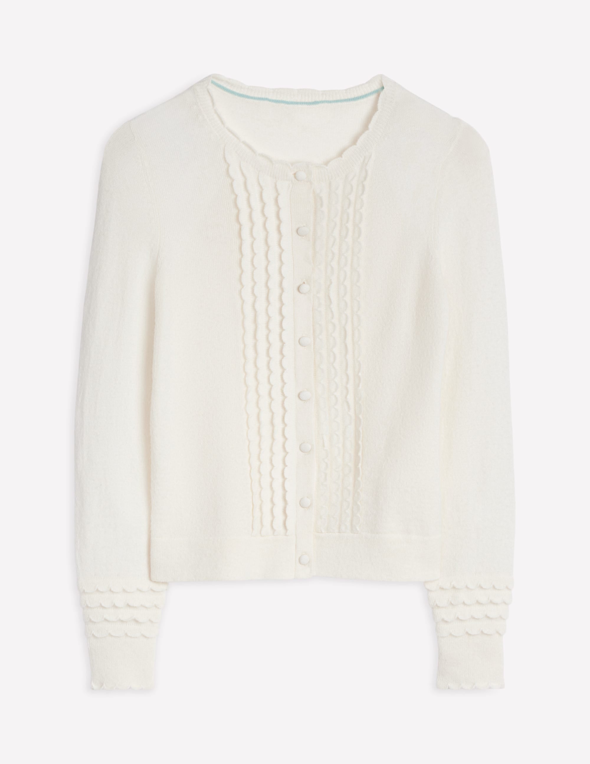 Scallop Sleeve Cardigan-Warm Ivory、mySite、ashleygrahame