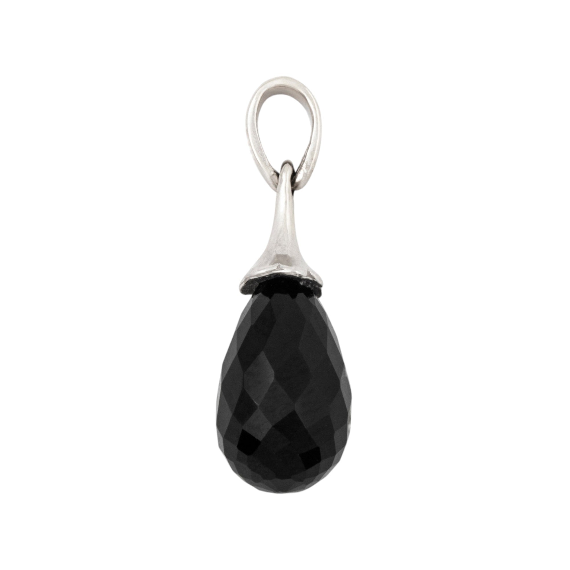 Vintage 14k White Gold 3.5ct Onyx Briolette Pendant、mySite、hinf8tx79