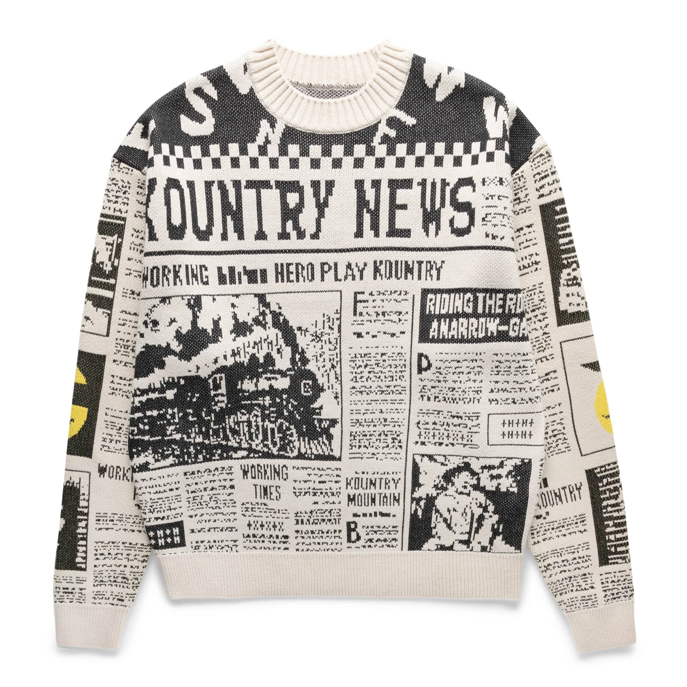 8G KNIT NEWSPAPER CREW SWEATER (KOUNTRY NEWS)、mySite、zt4zffjzw