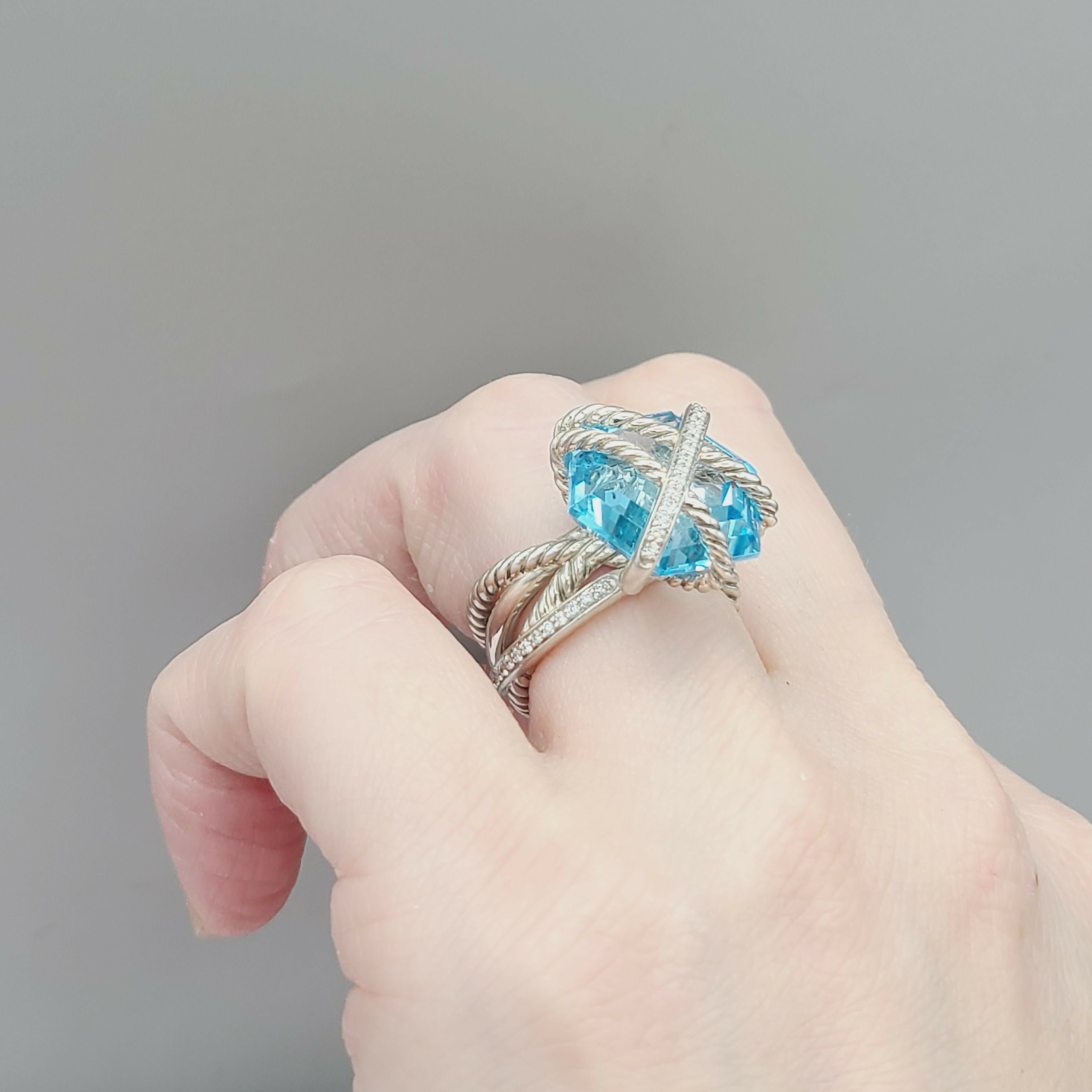 David Yurman Cable Wrap Ring 鈥?Blue Topaz & Diamond、mySite、hinf8tx79