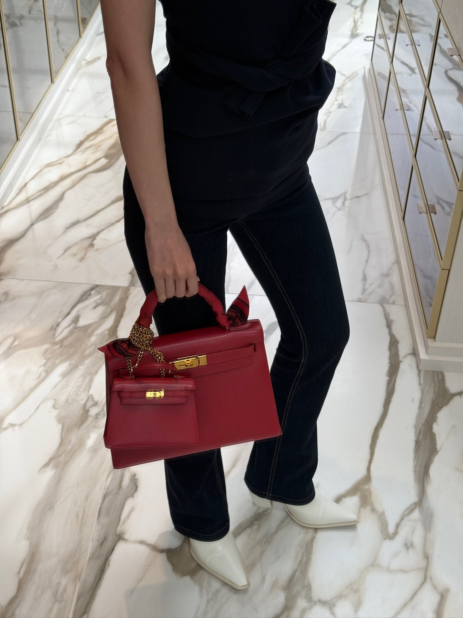 Vintage Hermès Kelly 15 Sellier Micro Rouge Vif Courchevel Gold Hardware、mySite、garminoutage.com