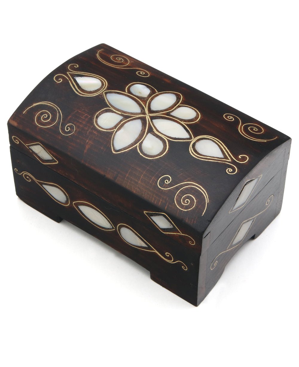 Mother of Pearl Inlay Wood Rectangular Mala or Jewelry Box、mySite、topwebapps