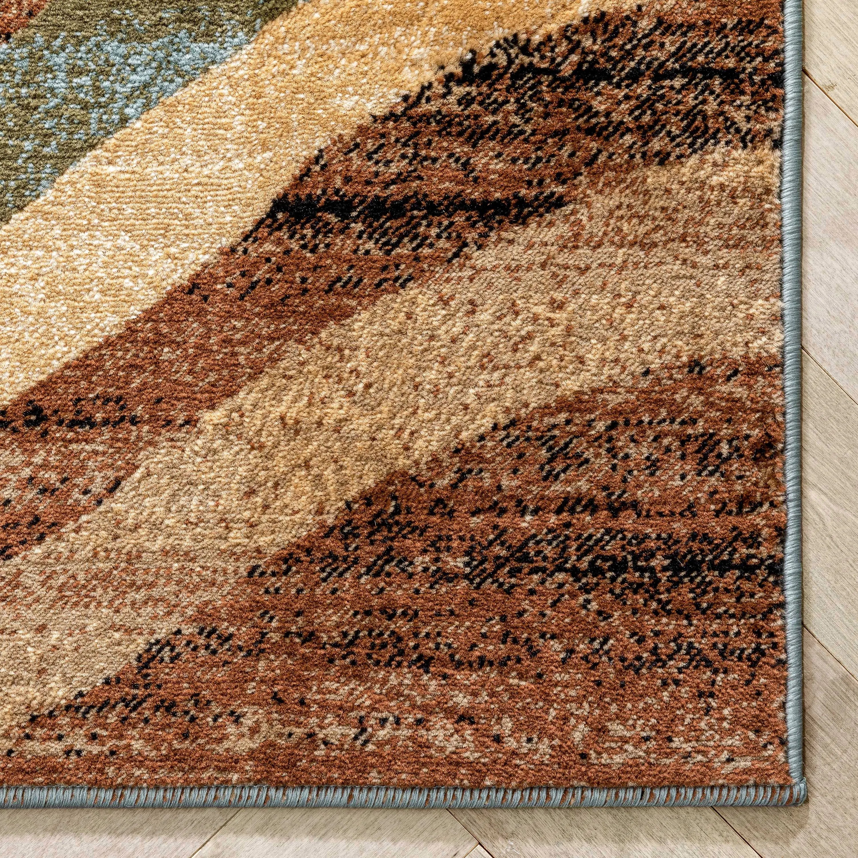 Nirvana Waves Multi Blue Modern Rug、mySite、gigharbornorthrealestate