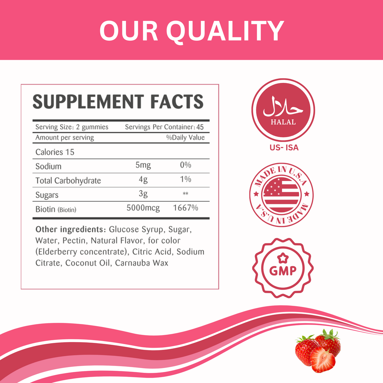 Greenfield Nutritions - Halal Gummies Hair, Skin and Nails Vitamins (5000 mcg Halal Biotin Gummy) - 90 Gummies、mySite、topwebapps