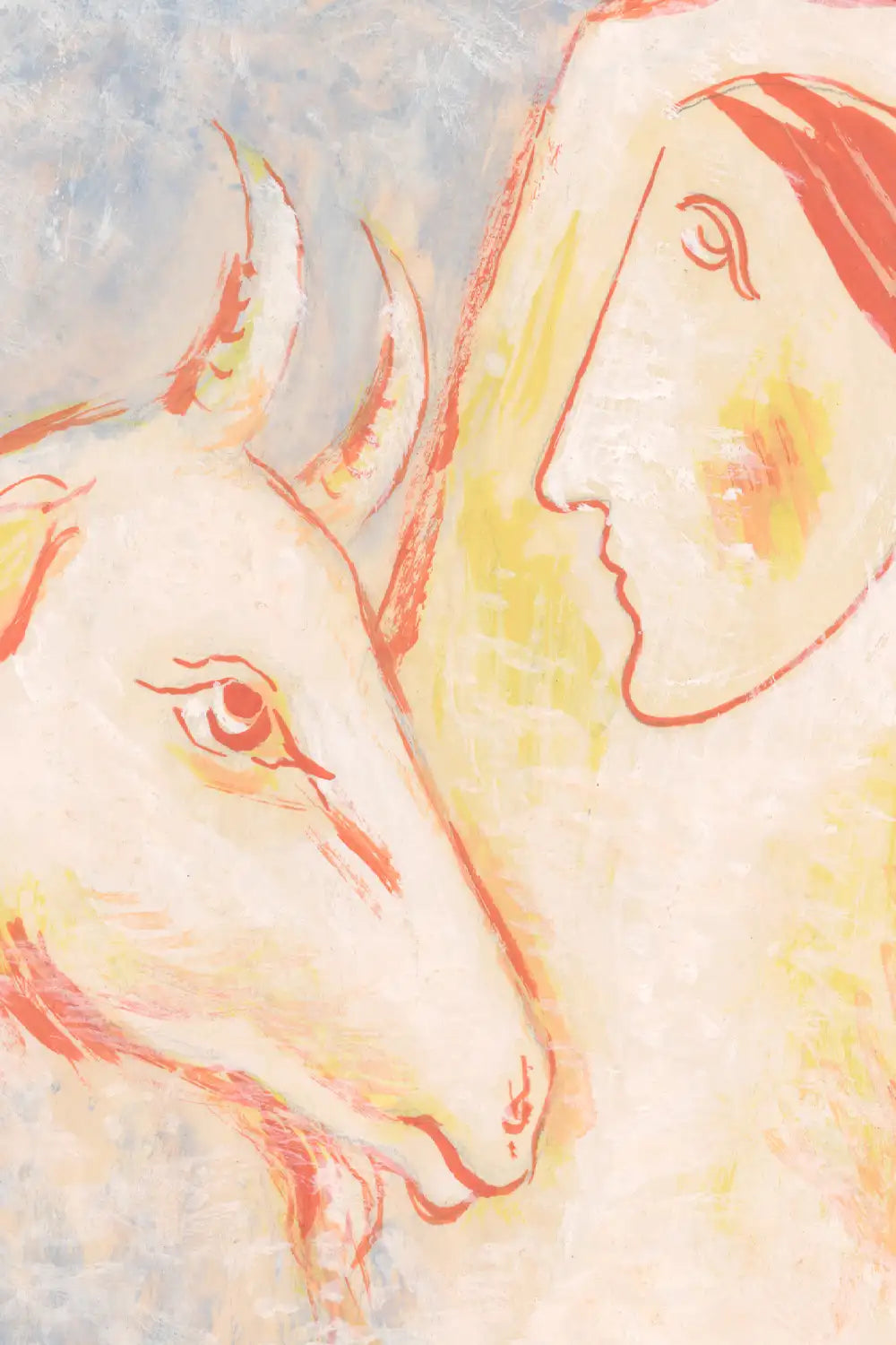 Woman and Goat Fine Art Print Square、mySite、gigharbornorthrealestate