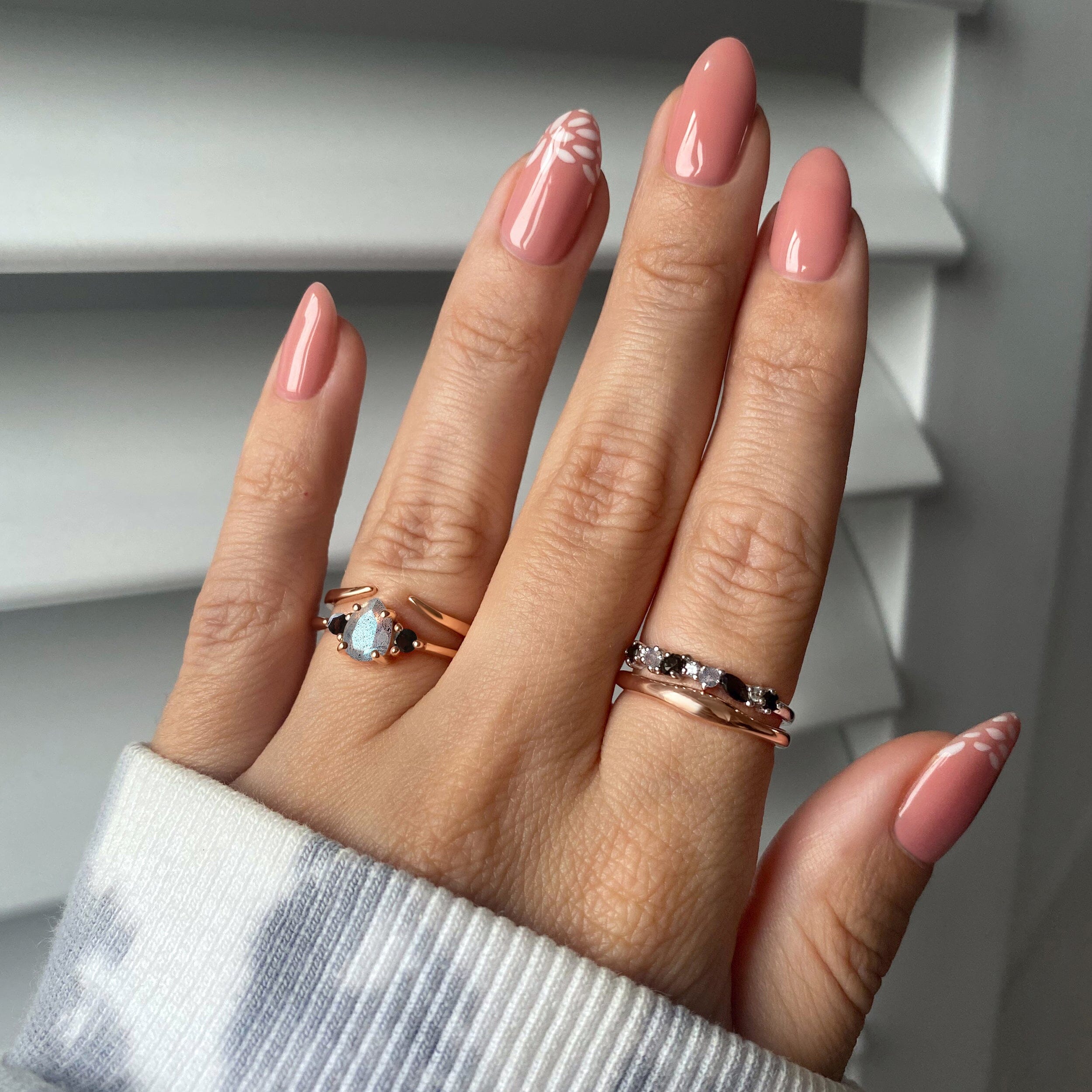 Black Obsidian White Zircon Ring - Grace、mySite、hinf8tx79