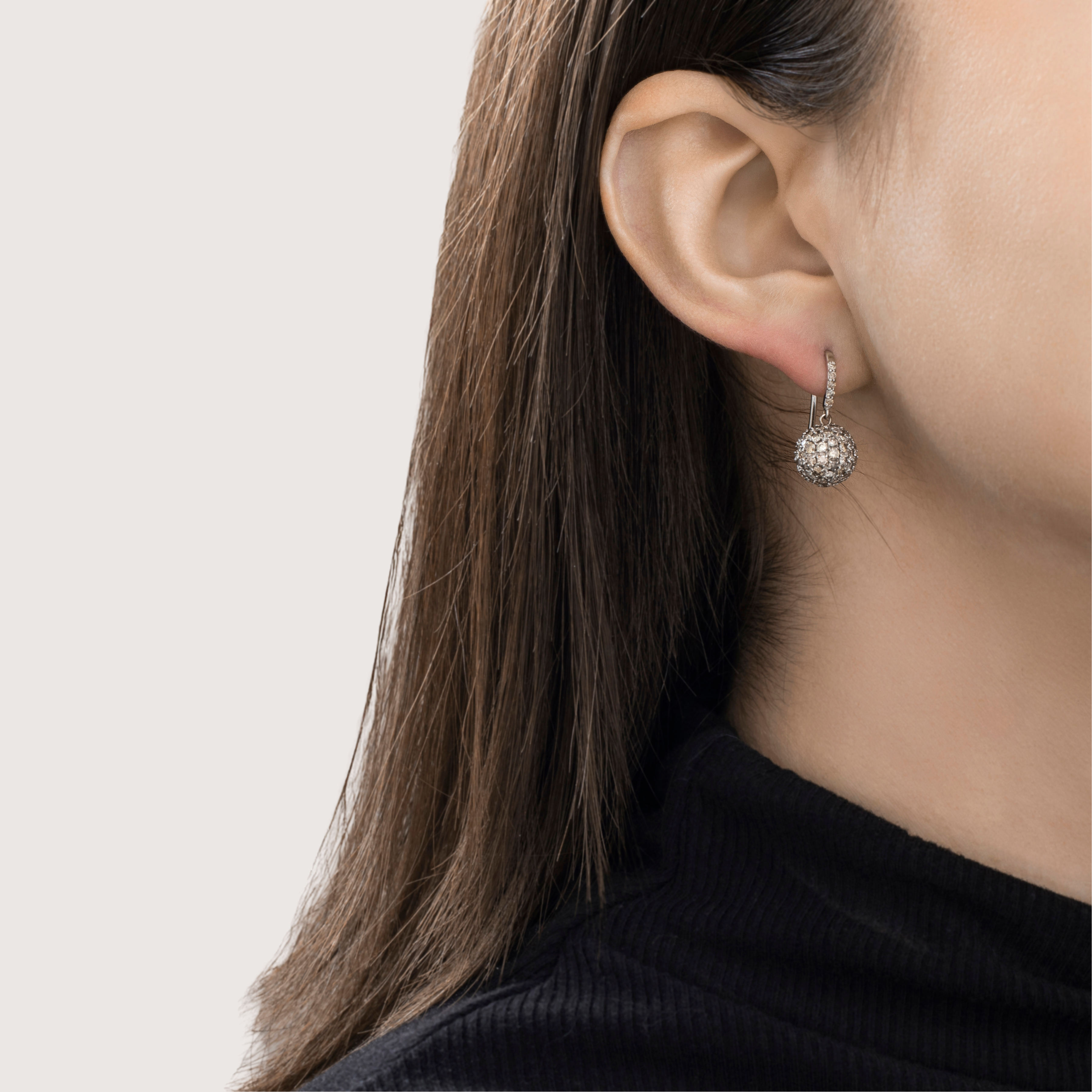 Vintage 18k White Gold 1.75cttw Champagne Diamond Brilliant Dangle Earrings、mySite、hinf8tx79