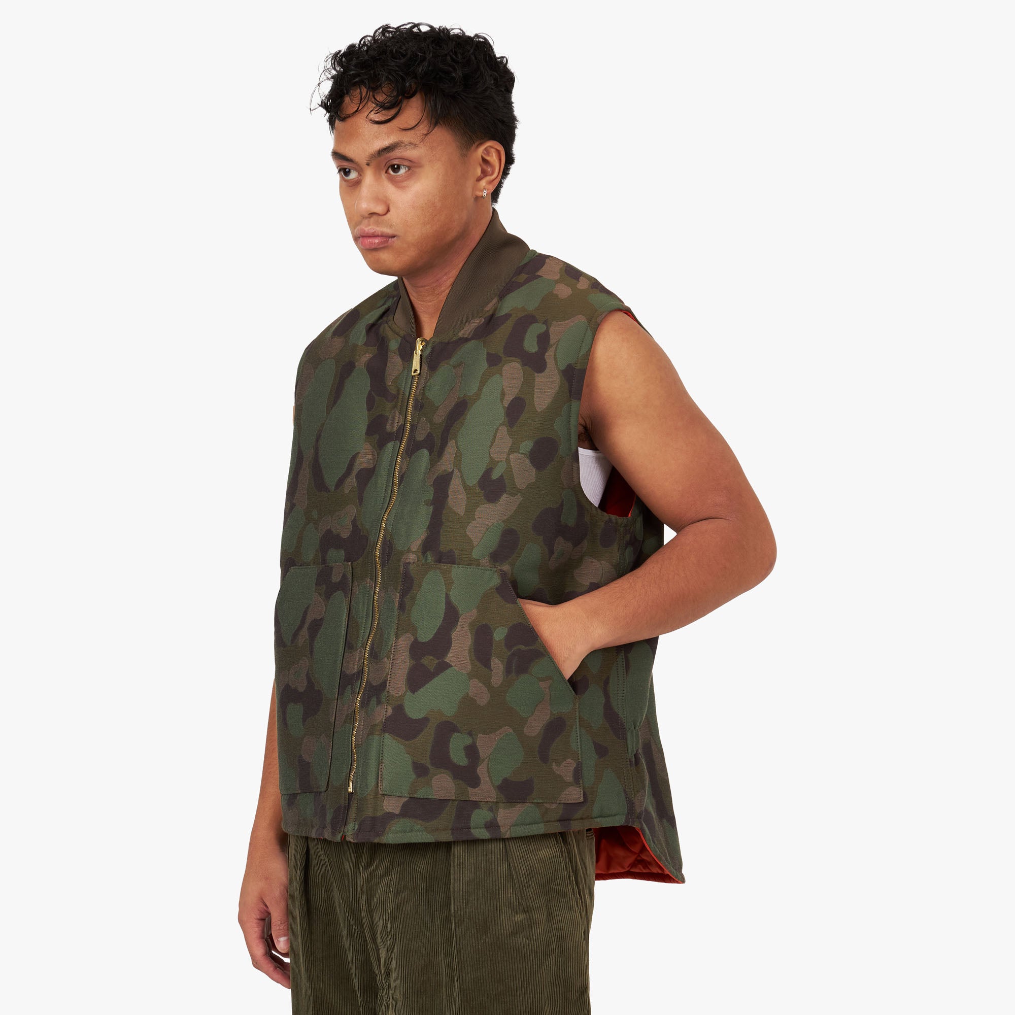  BEAMS PLUS Reversible WORK Puff Vest Camo Jacquard / Camo、mySite、merchandisen