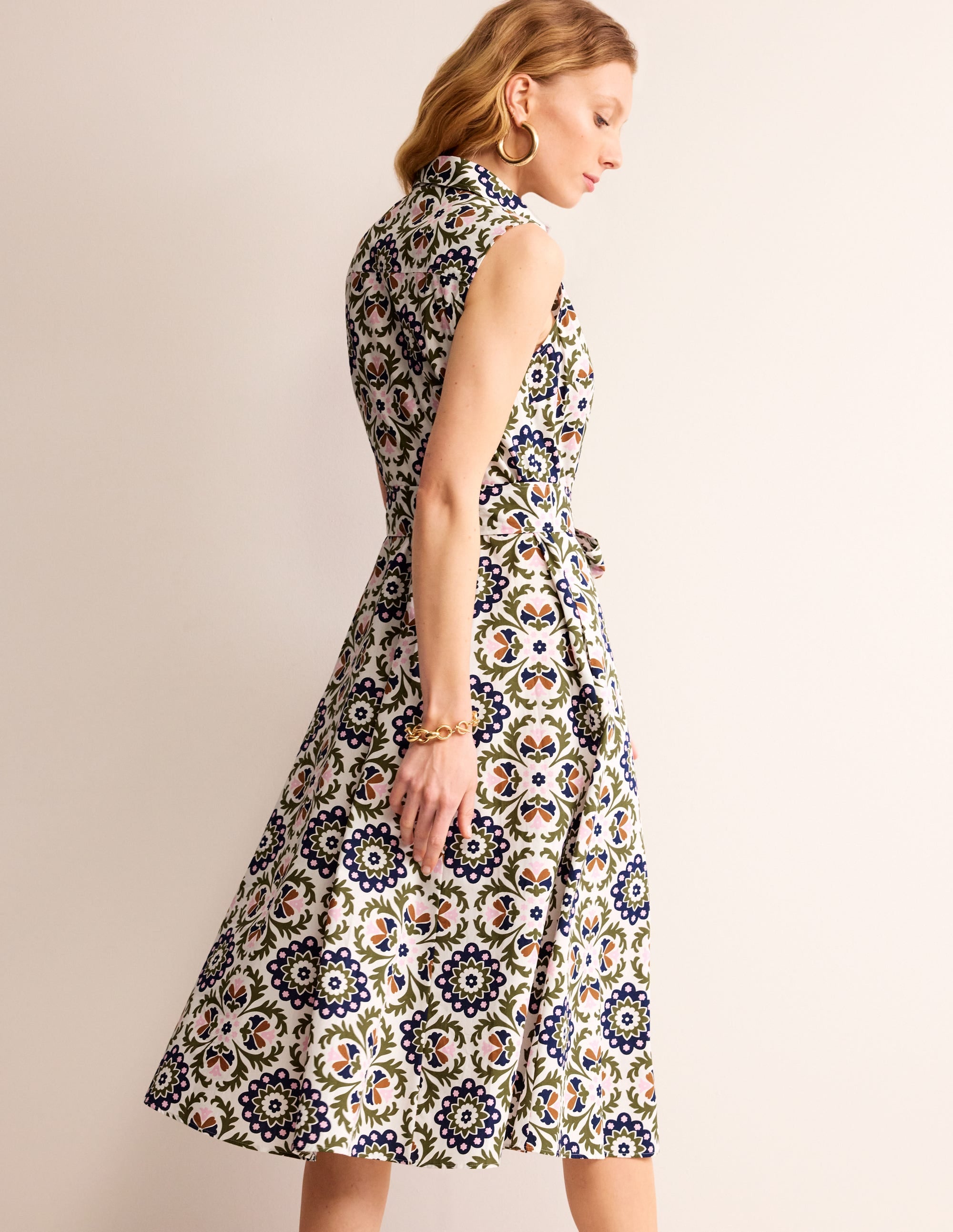  Amy Sleeveless Shirt Dress-Mayfly, Mosaic Bloom、mySite、ashleygrahame