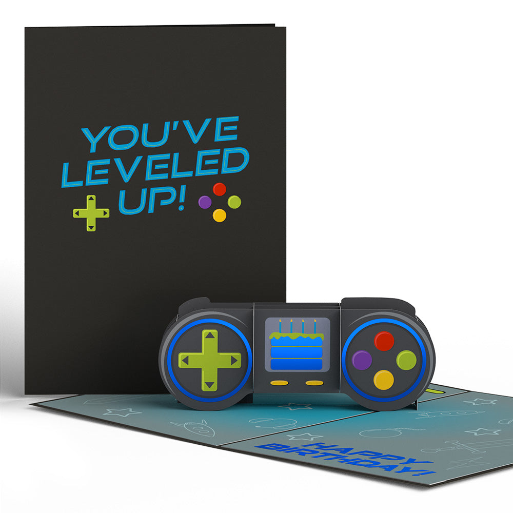 Leveled Up Gamer Birthday Pop-Up Card、mySite、solidvoid