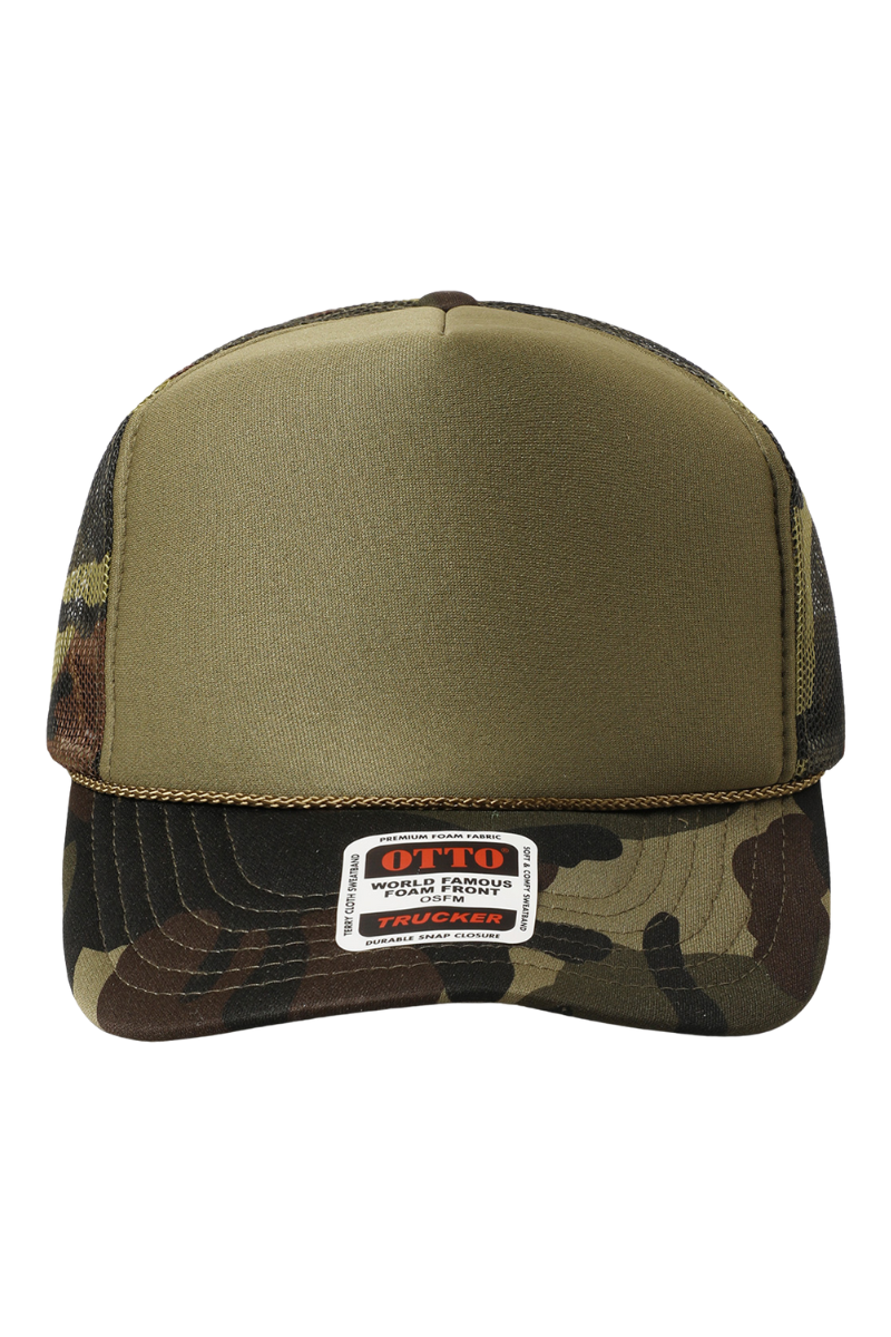Solid Color Otto 5-Panel Foam Mesh Back Trucker Hat、mySite、hinf8tx79