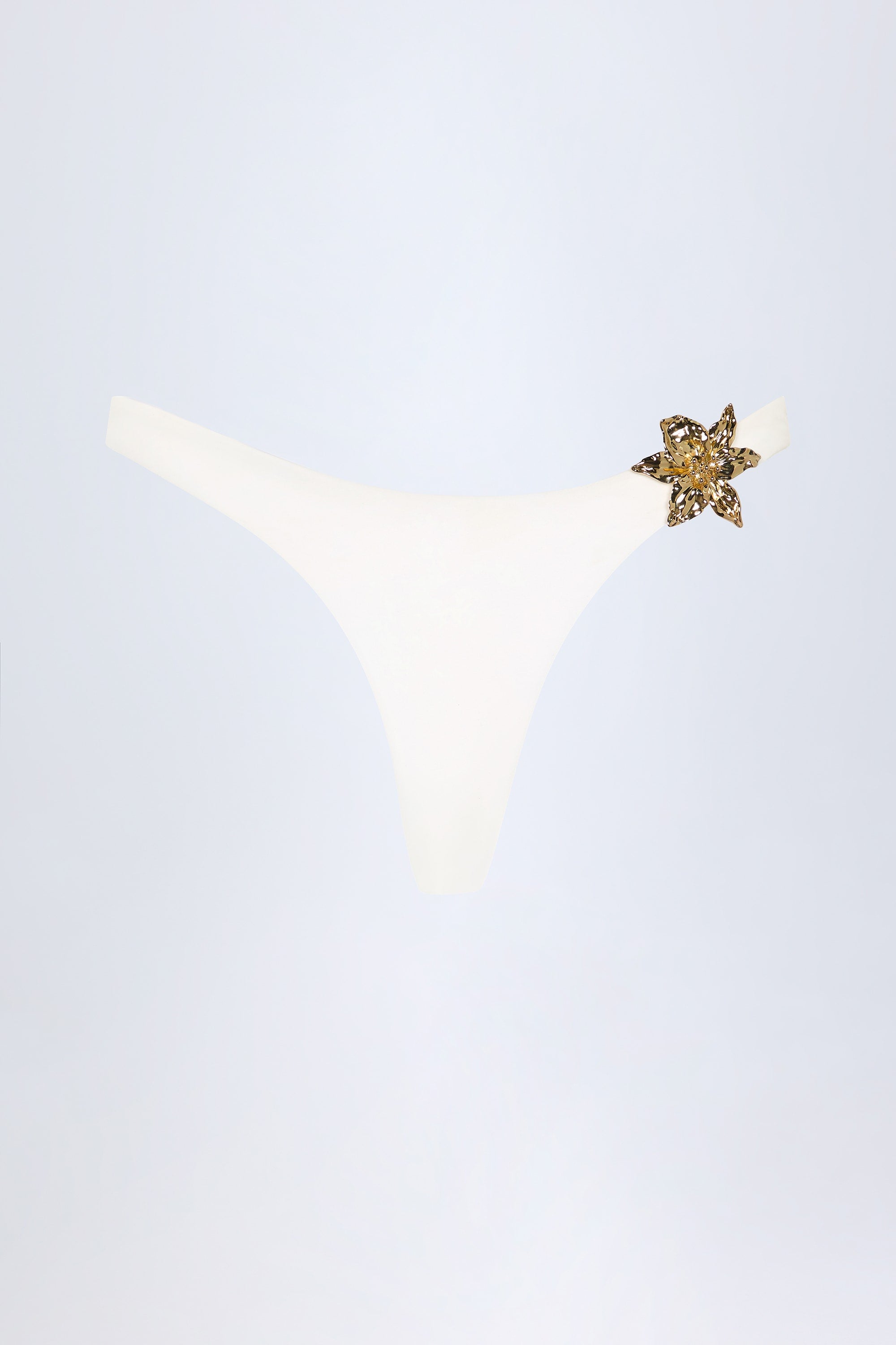  Hardware-Detail Cheeky Bikini Bottoms in White、mySite、sugarbowlscore
