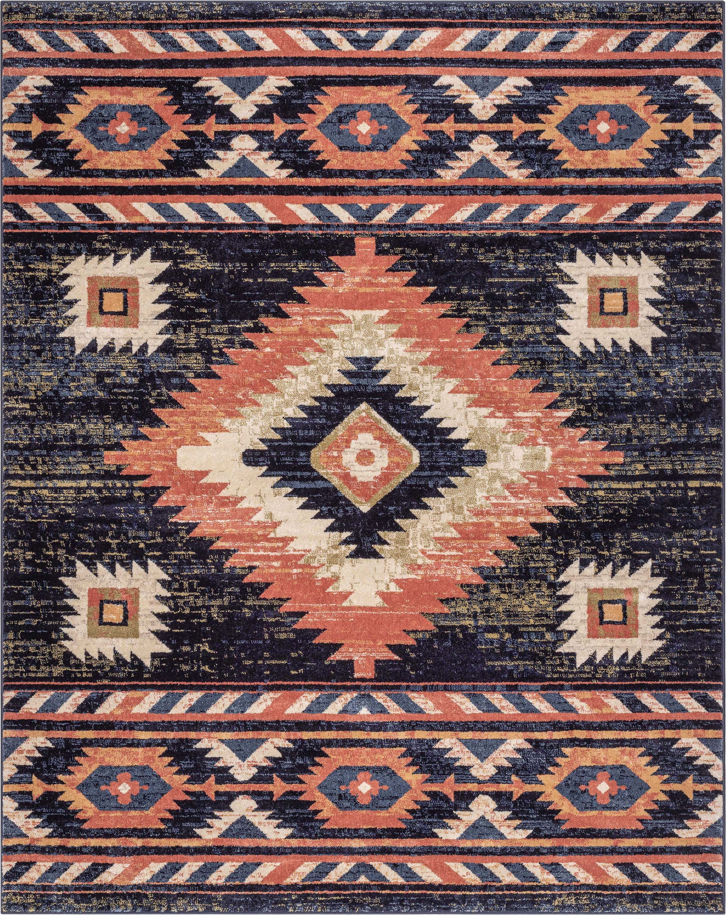 Lea Blue Traditional Southwestern Tribal Rug、mySite、gigharbornorthrealestate