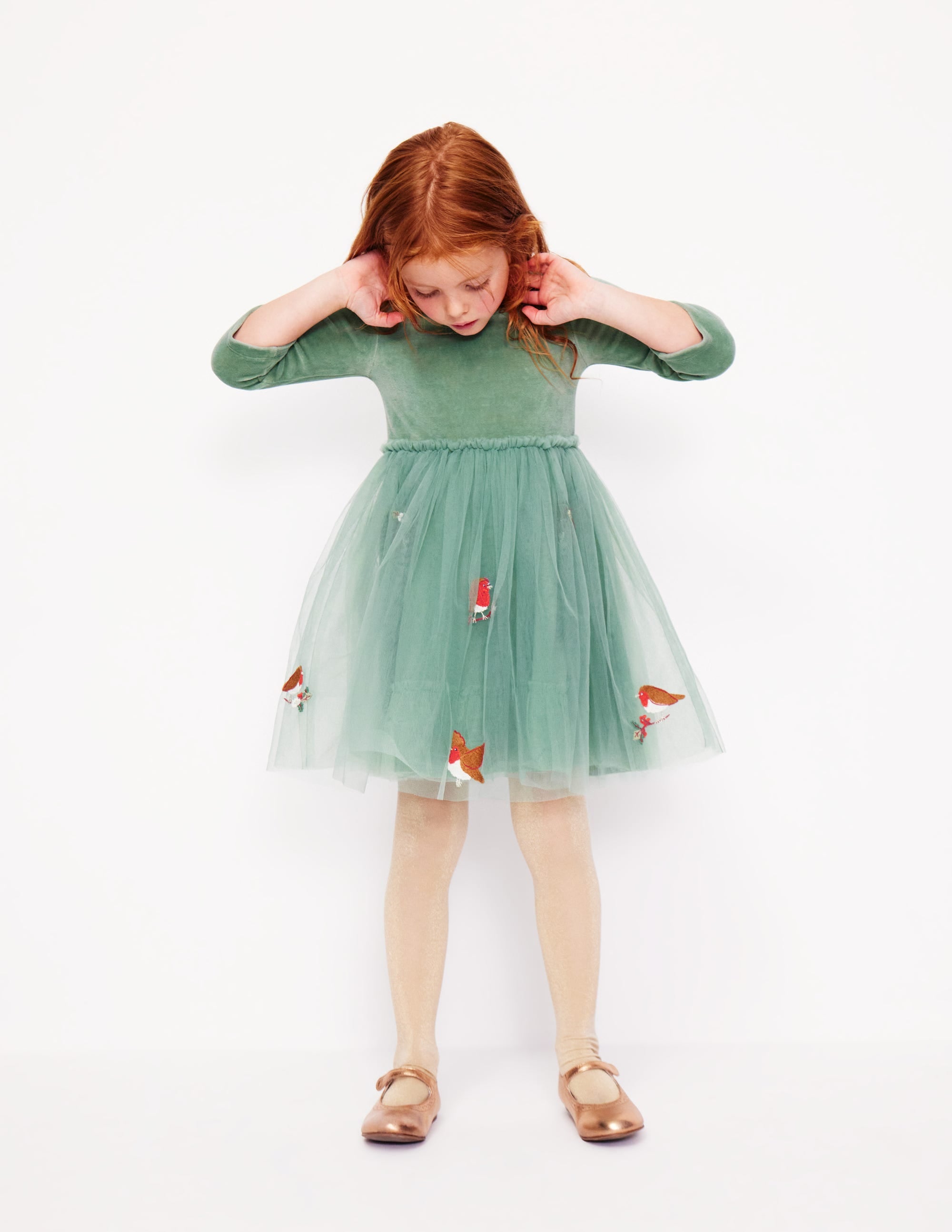  Velvet Tulle Appliqué Dress-Eucalyptus Robins、mySite、ashleygrahame