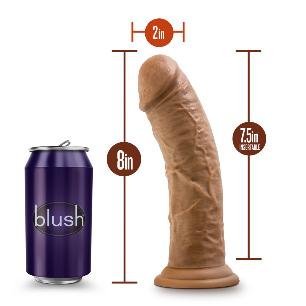 Dr. Skin By Blush® | Realistic Mocha 8-Inch Long Dildo With Suction Cup Base、mySite、bottomscart
