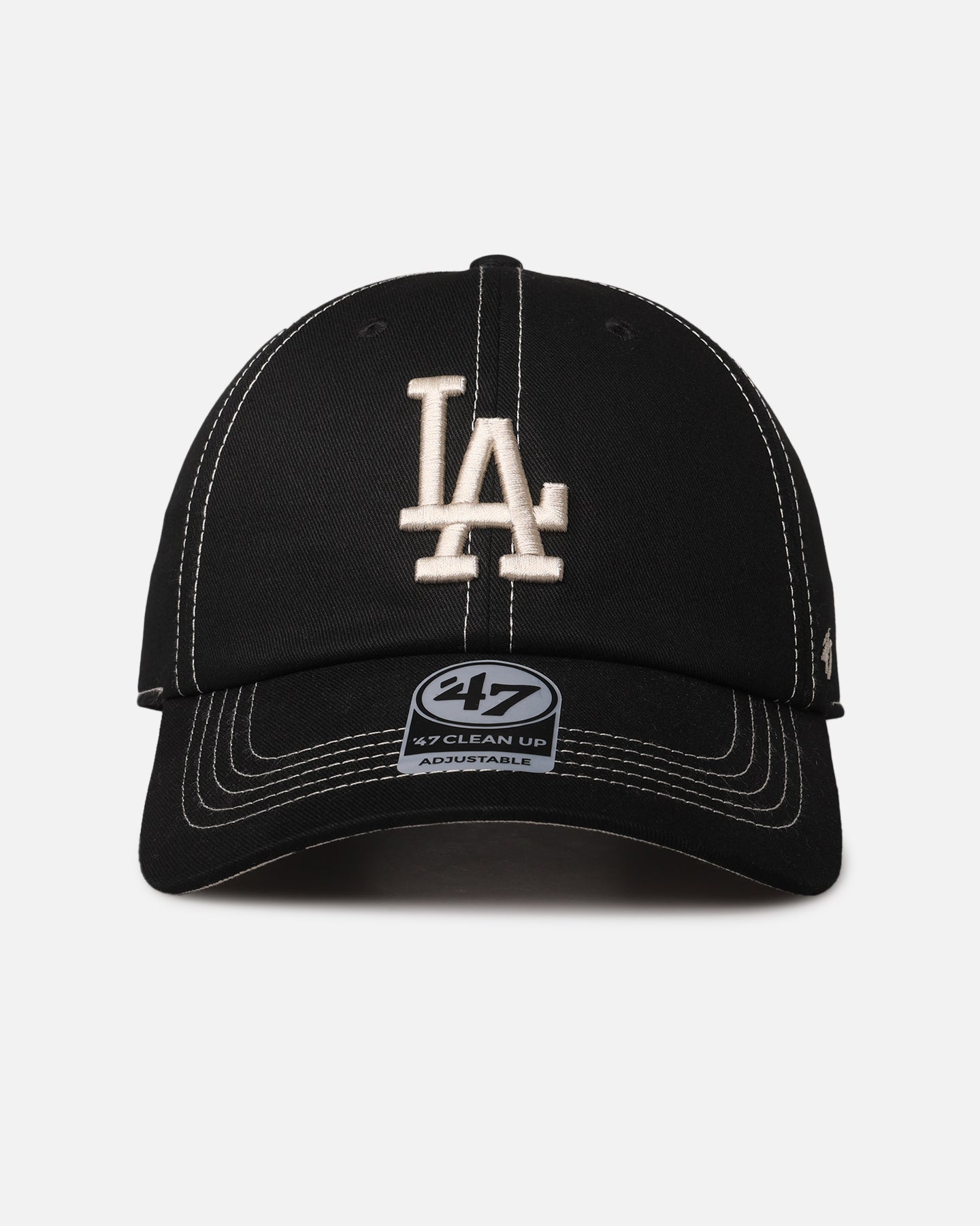 47 Brand Los Angeles Dodgers 'Contrast Stitch' 47 Clean Up Strapback Black/Bone、mySite、zt4zffjzw