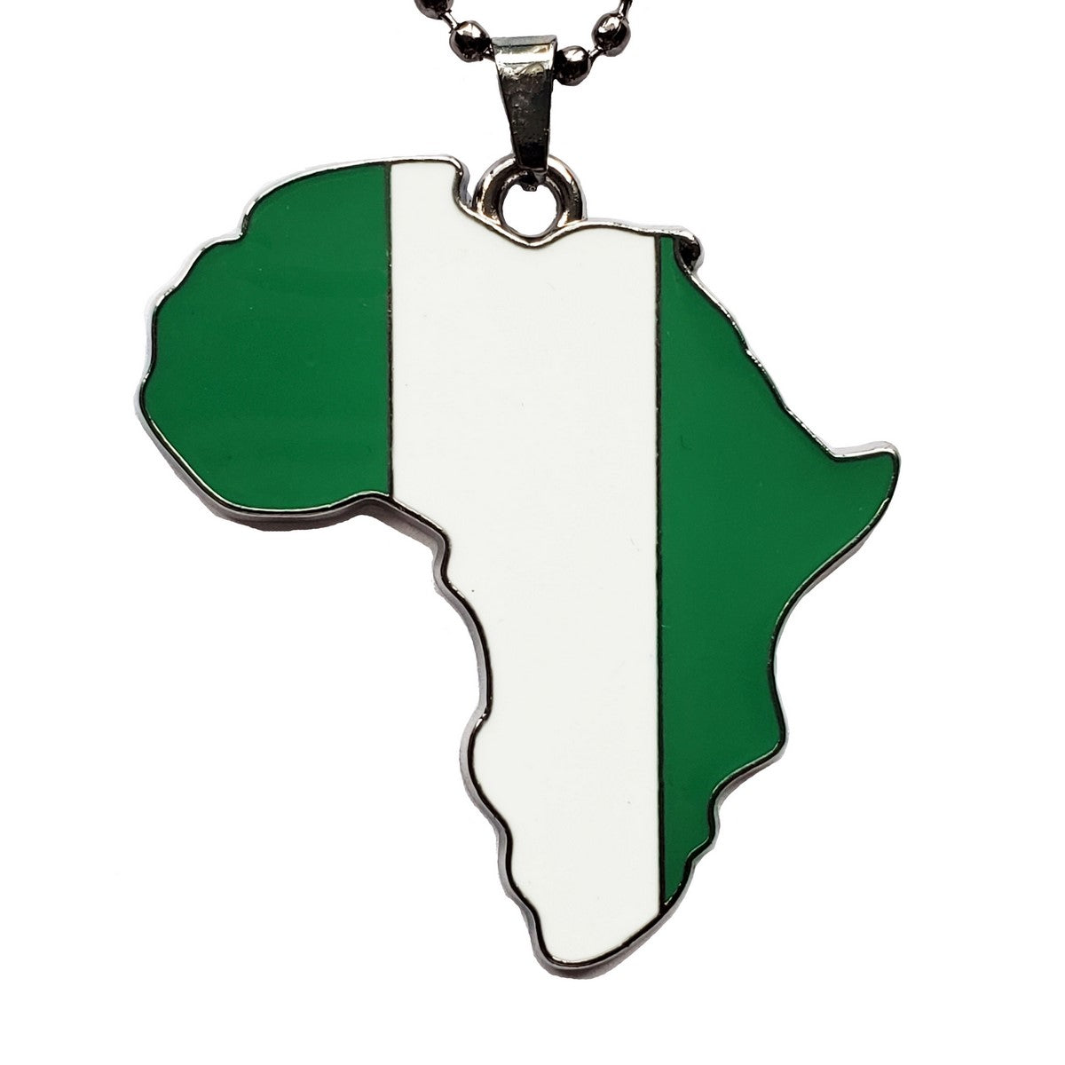Nigeria Flag Pendant Necklace African Map Chain、mySite、solidvoid