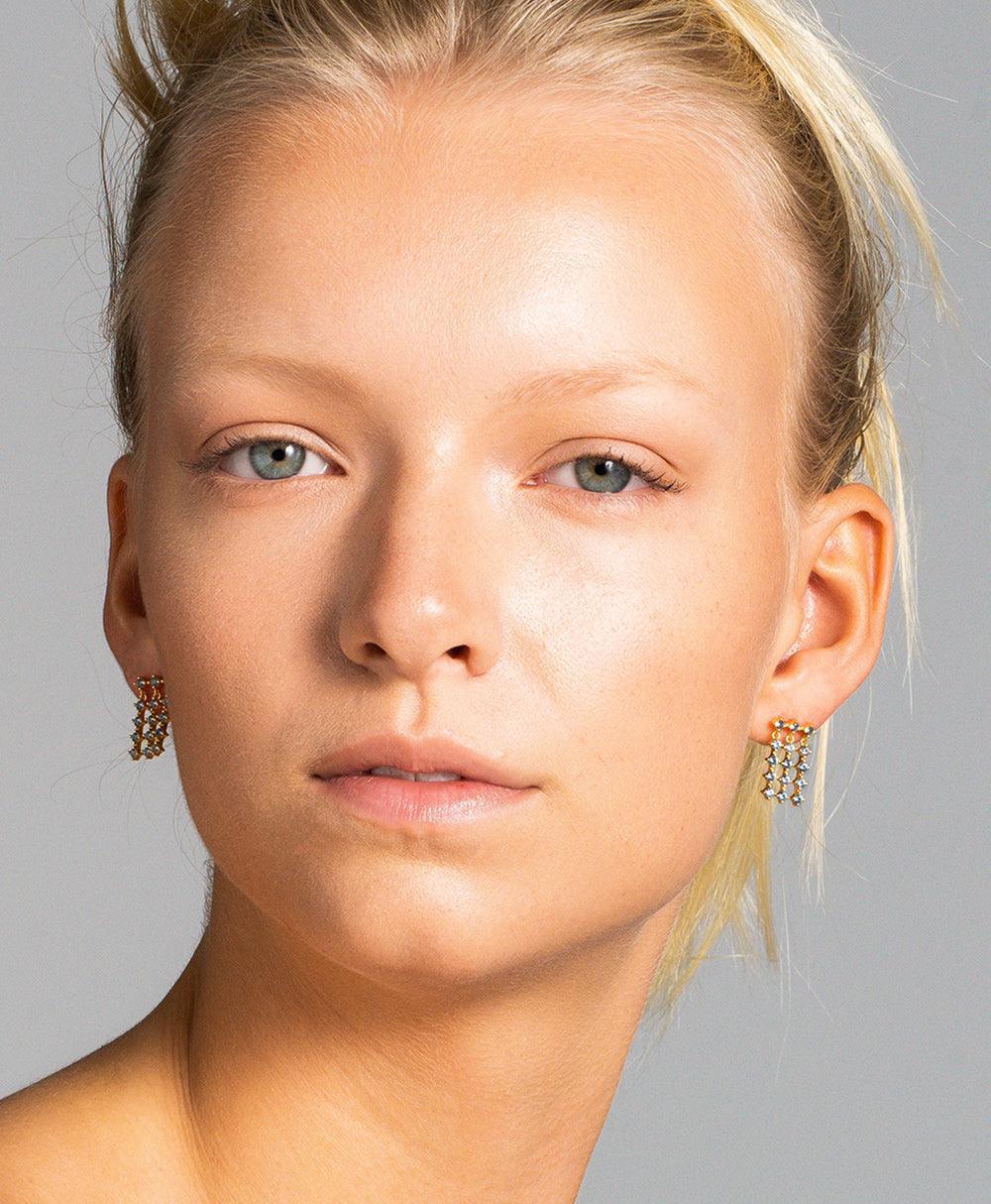 Mila Earrings Blue 18ct Gold Plated、mySite、botmansion