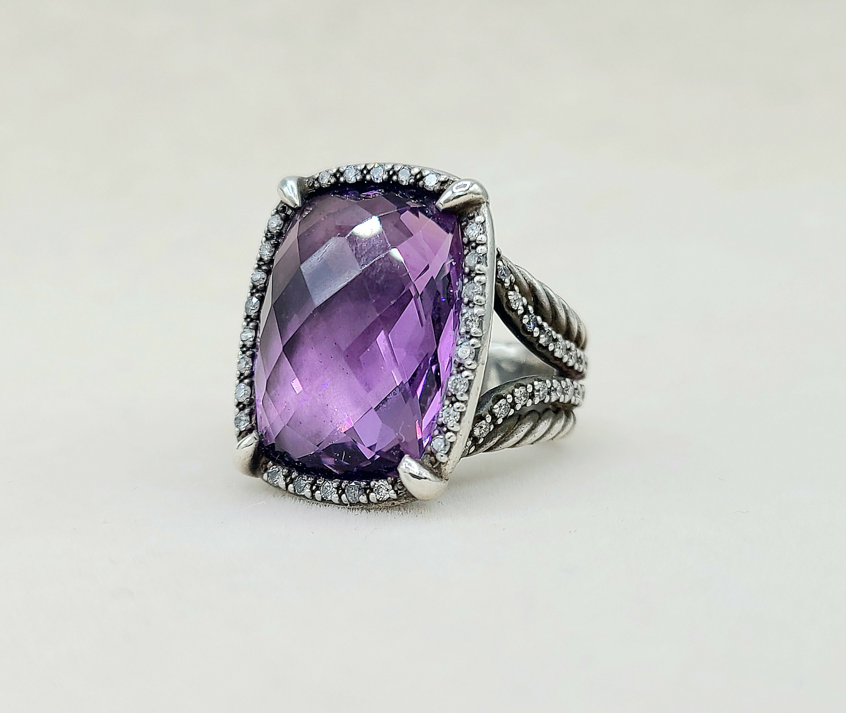 David Yurman Chatelaine Elongated Ring Amethyst & Diamonds、mySite、hinf8tx79