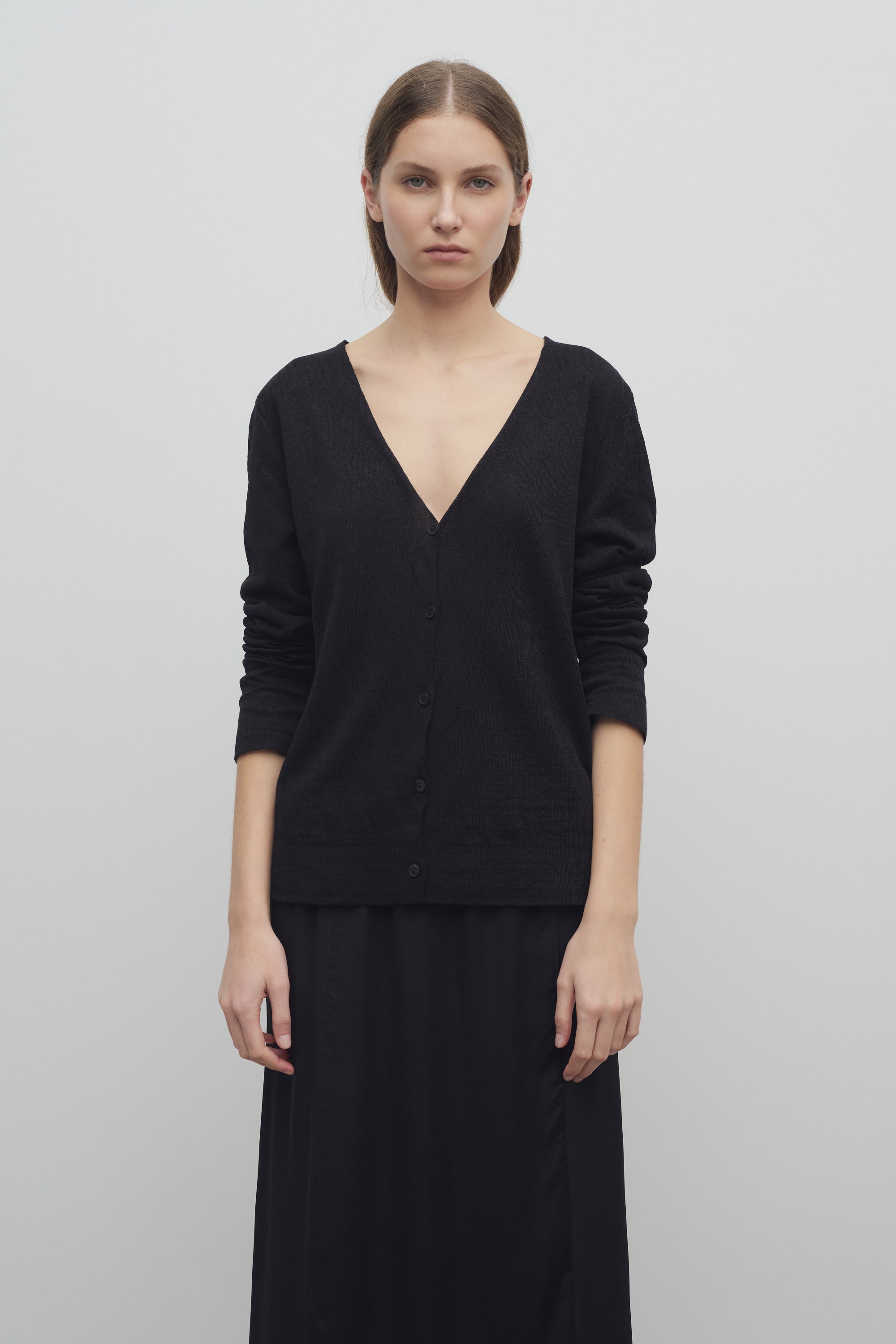 Jheel Cardigan in Linen、mySite、aoinhome