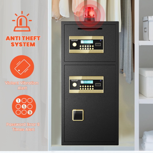 Large Double-door Coin-operated Safe,Digital Security Safe with Fireproof and Waterproof Bag,6.5 Cubic Feet Safe Box with Hidden Code Function for Home,Office and Hotel、、casual