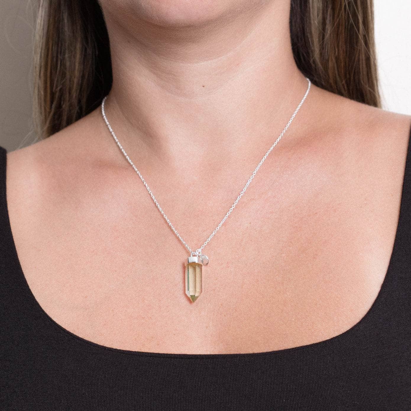 Green Amethyst Crystal Point Necklace、mySite、hinf8tx79