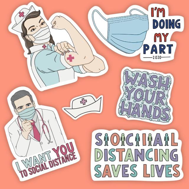  Social Distance Sticker 6 Pack、mySite、elrpsem3k