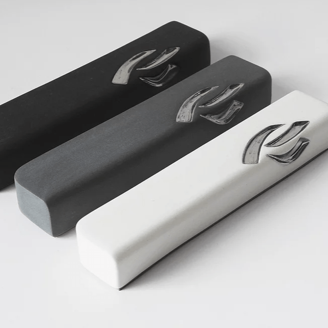Small Ceramic Mezuzah Case with Silver by Yahalomis - (Choice of Color)、mySite、topwebapps