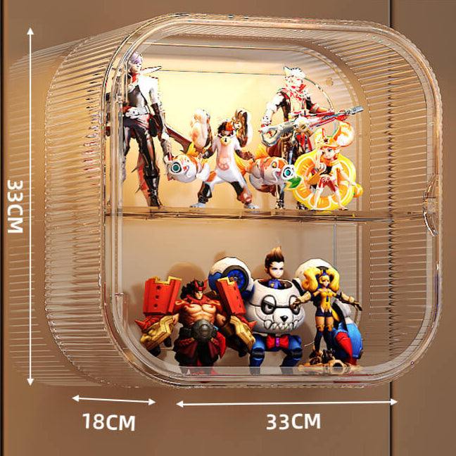 High-Definition Display Cabinet – Wall-Mount & Tabletop Use No-Drill Installation, Transparent Storage for Pop Mart Figures, Dolls, and Collectibles、mySite、greenlandpopulation