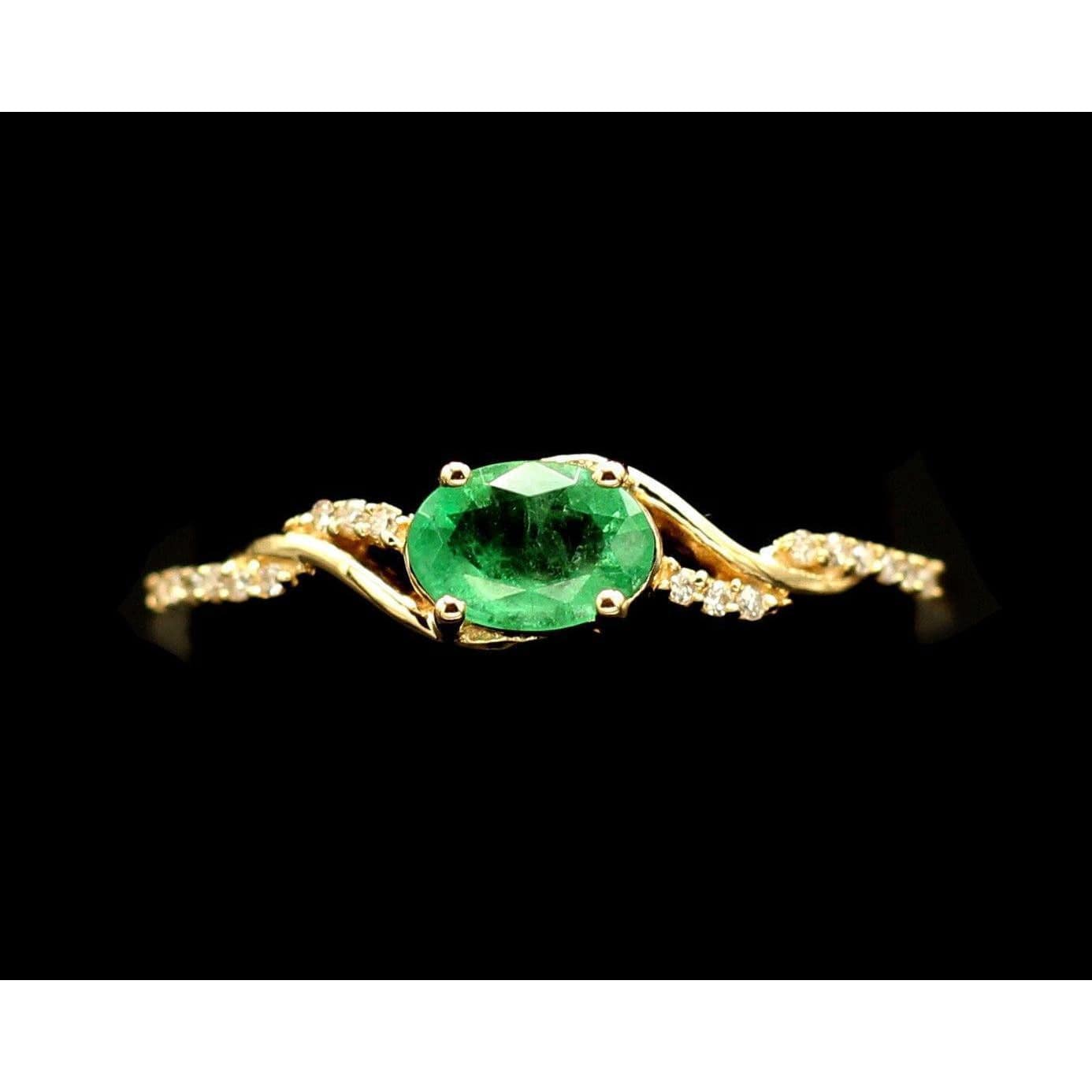 Zambian Emerald with Diamonds in 14K Gold, Exquisite yet Affordable!、mySite、g9winljtr