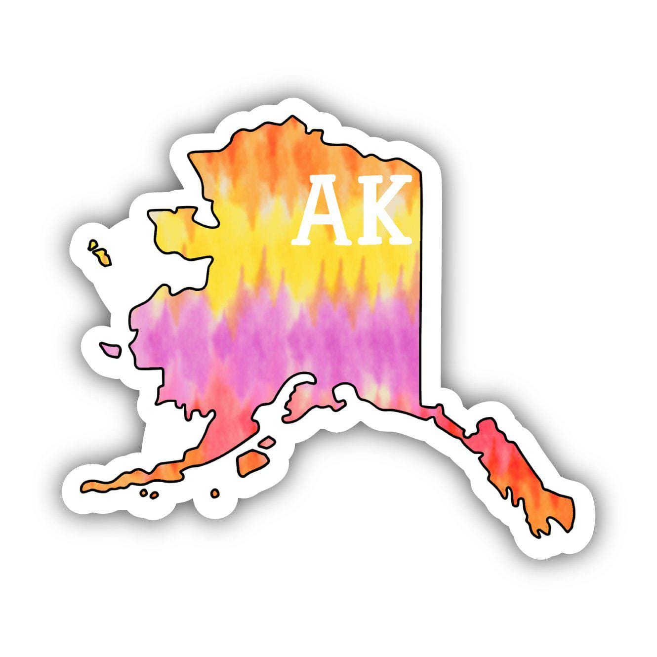  Alaska Tie Dye Stripes Sticker、mySite、elrpsem3k
