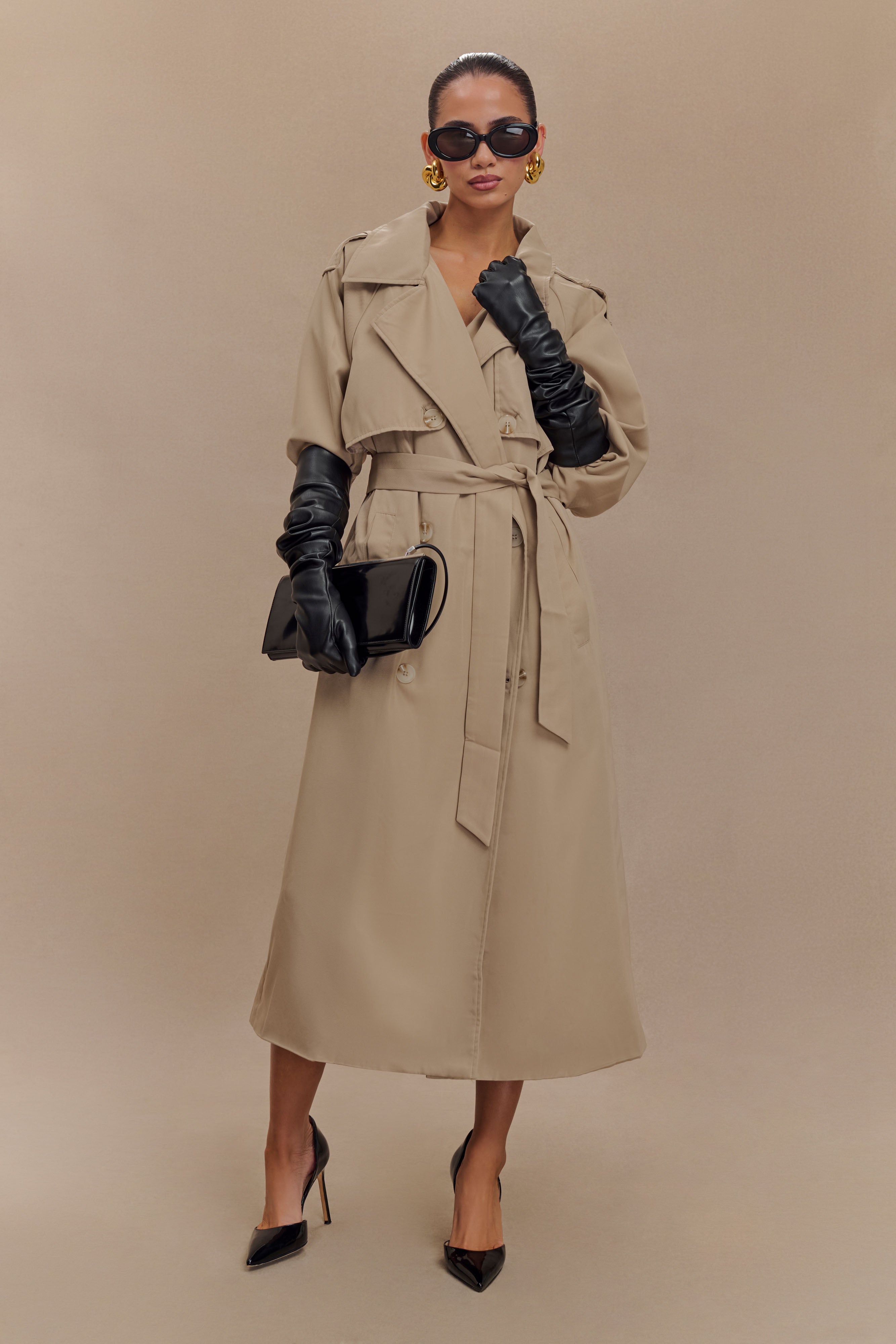 Jasper Faux Leather Elbow Length Gloves - Black、mySite、solidvoid