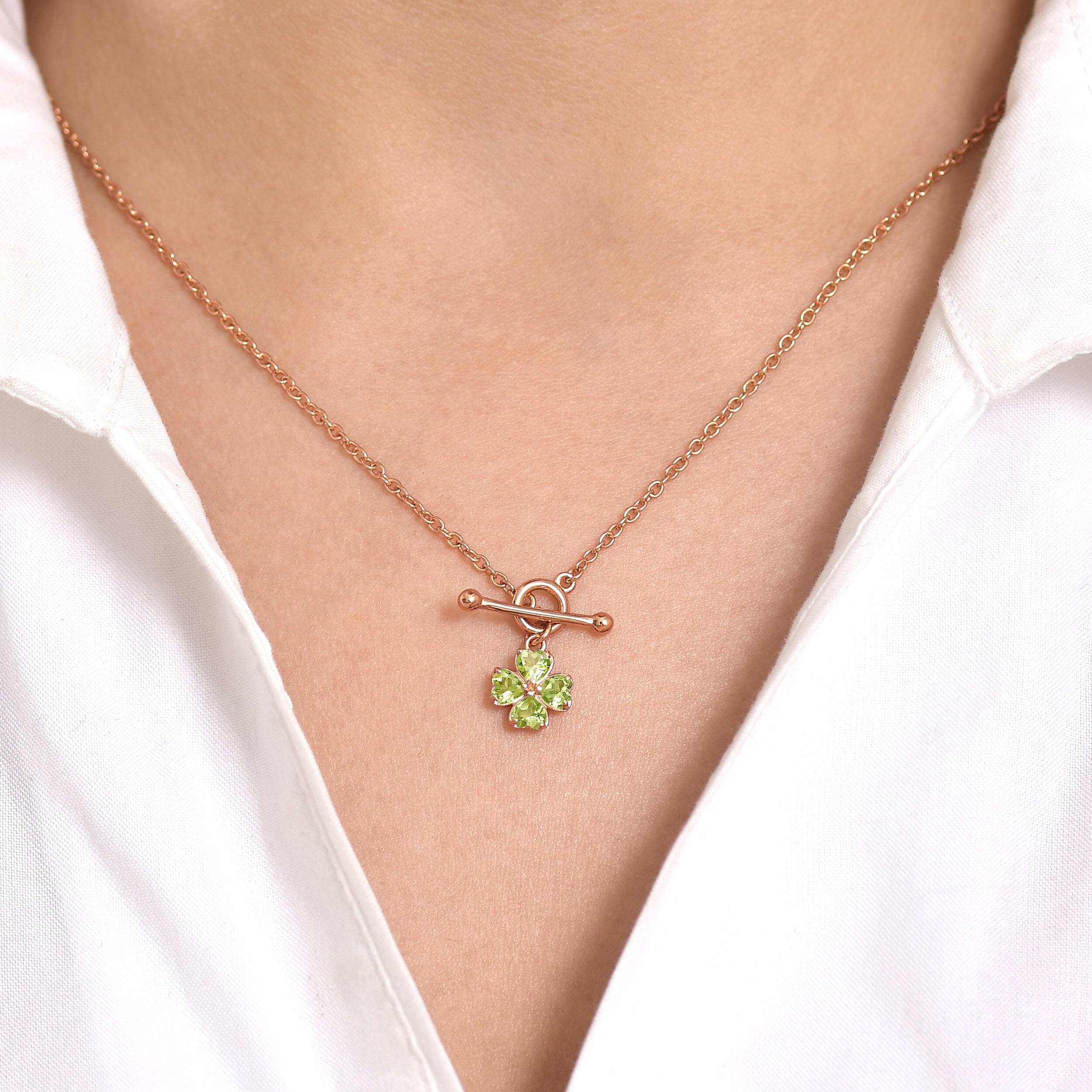 Peridot T-Lock Necklace - Lucky Charm、mySite、hinf8tx79