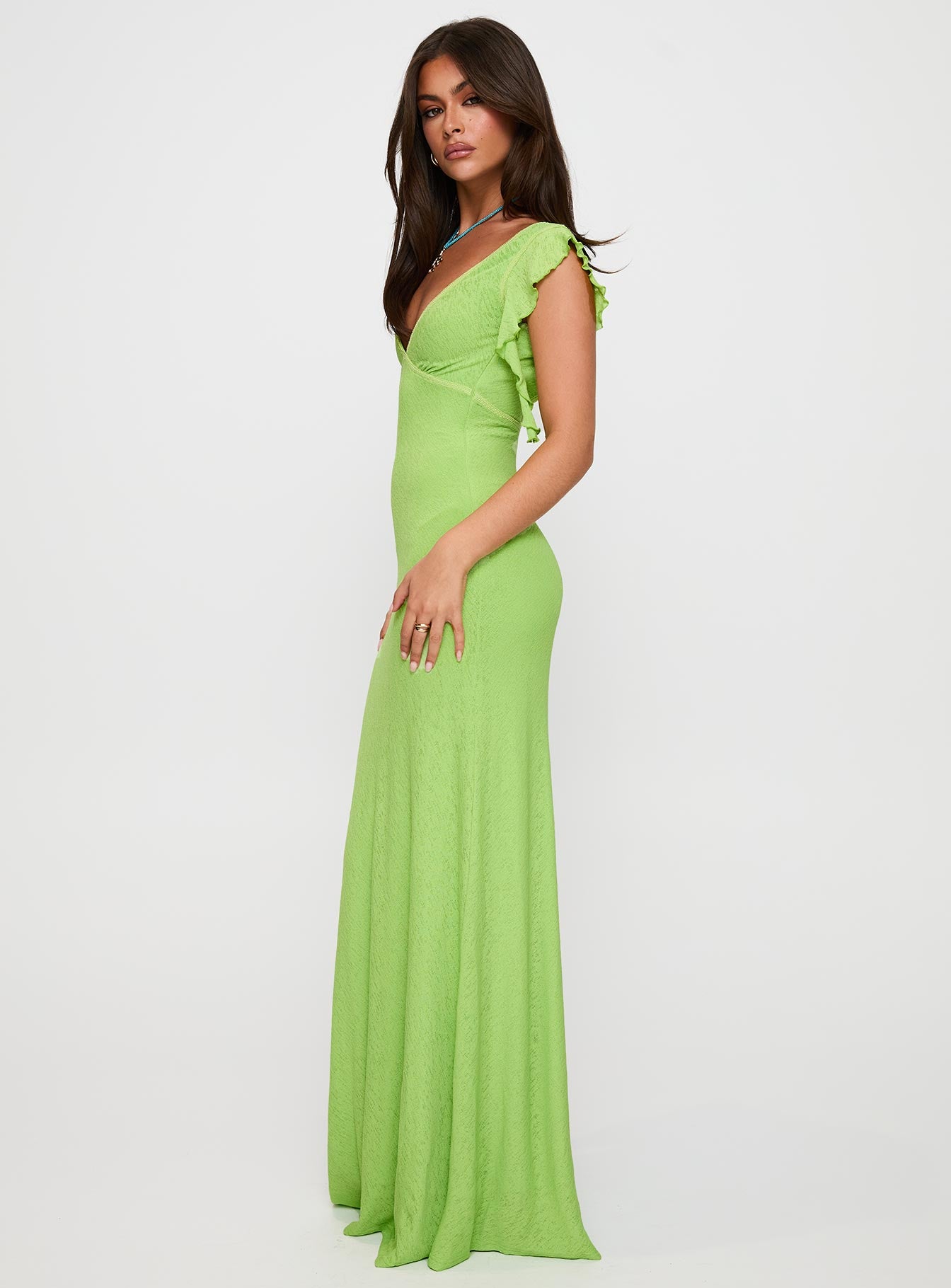 Soleila Maxi Dress Green Tonal、mySite、solidvoid