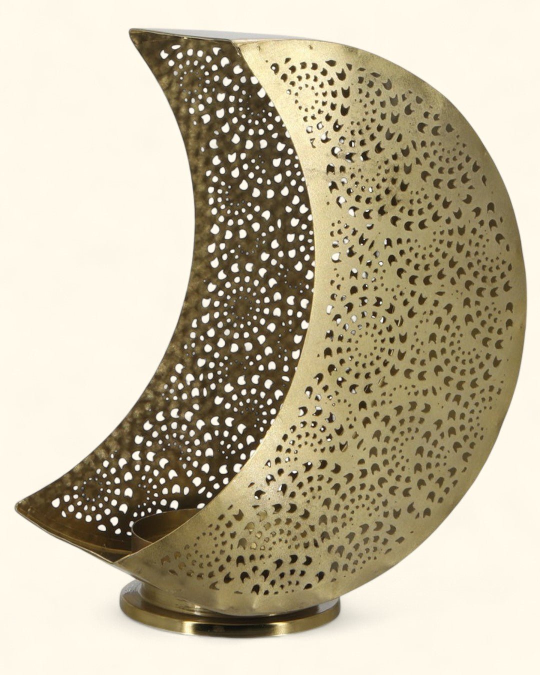 Fair Trade Moon Shaped Cutout Lantern Candle Holder、mySite、topwebapps