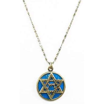 Michal Golan Bright Blue Jewish Star Necklace、mySite、topwebapps