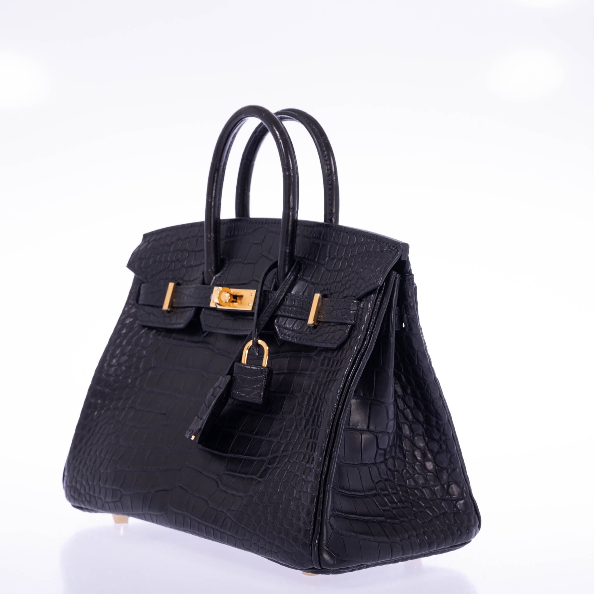 Hermès Birkin 25 Black Matte Alligator Gold Hardware、mySite、garminoutage.com
