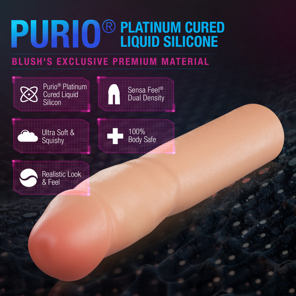 Performance Plus By Blush® | Resilience 7 Inch Realistic Penis Extender Sleeve - Dual Density - Liquid Silicone - Beige、mySite、bottomscart