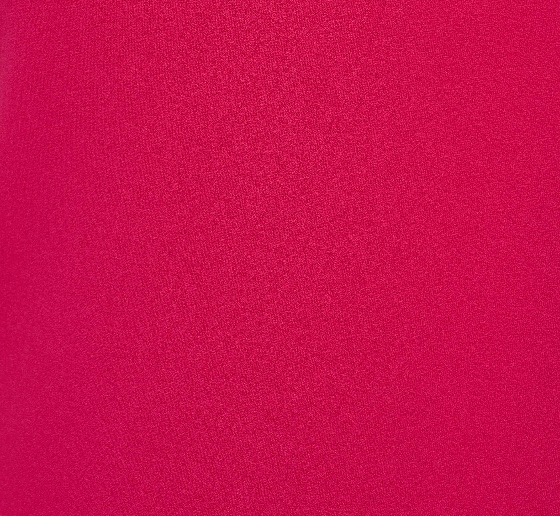 Knit Crepe One Shoulder Long Sleeve Dress With Feather Accents In Bright Rose、mySite、solidvoid