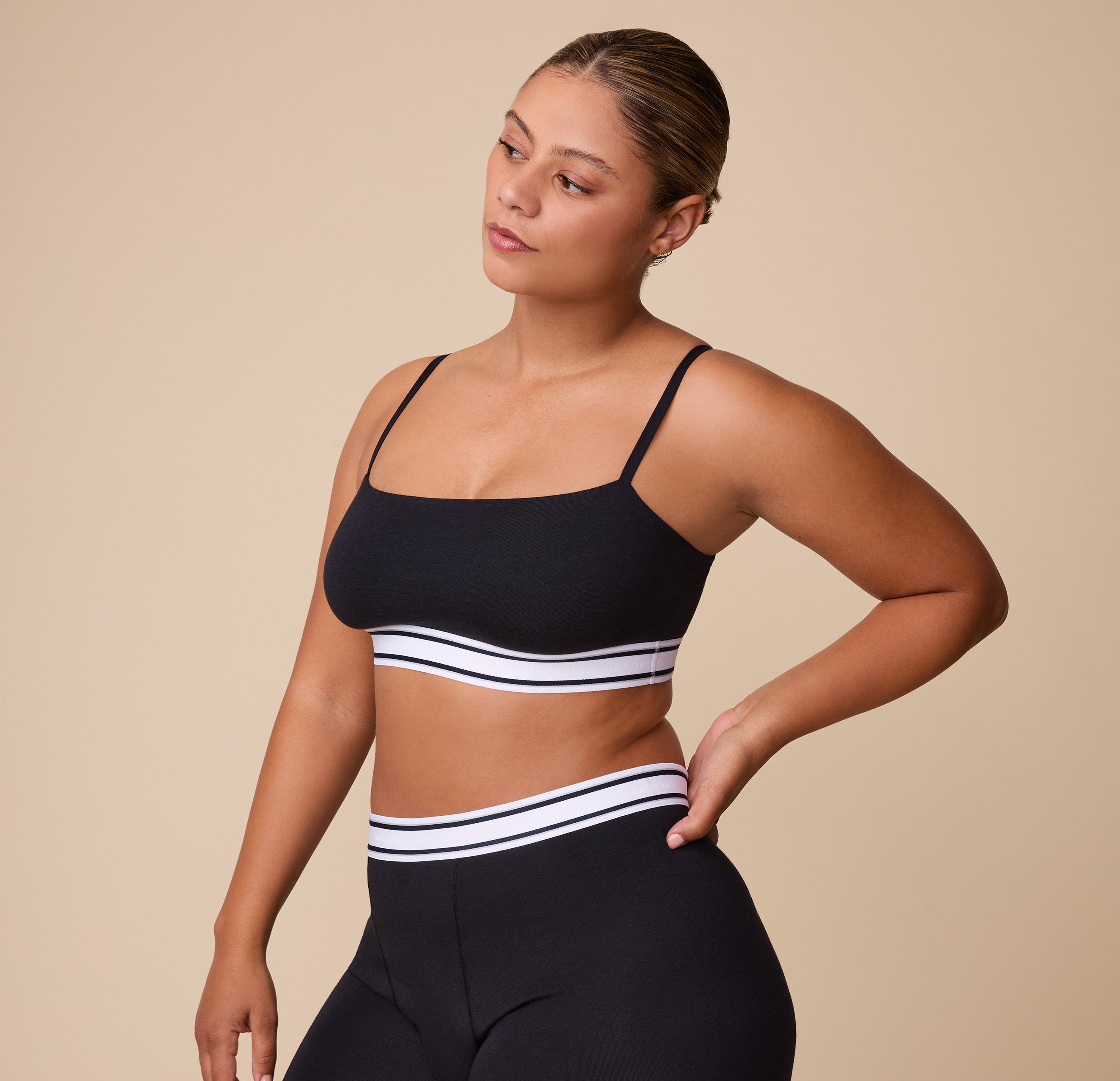 Cloud Cotton Retro Bandeau Bralette - Black、mySite、bengalsvssteelers