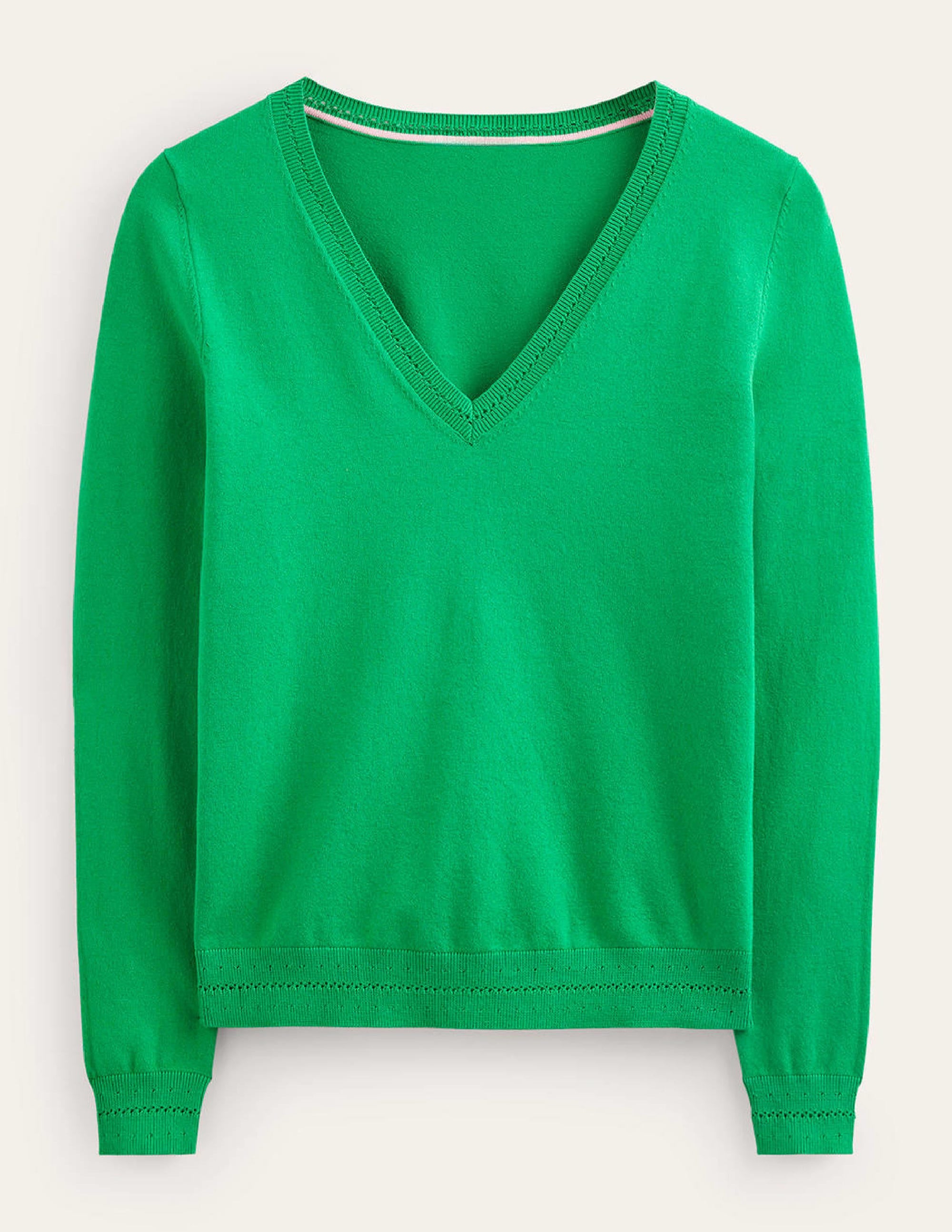  Catriona Cotton V-Neck Sweater-Fresh Mint Green、mySite、ashleygrahame